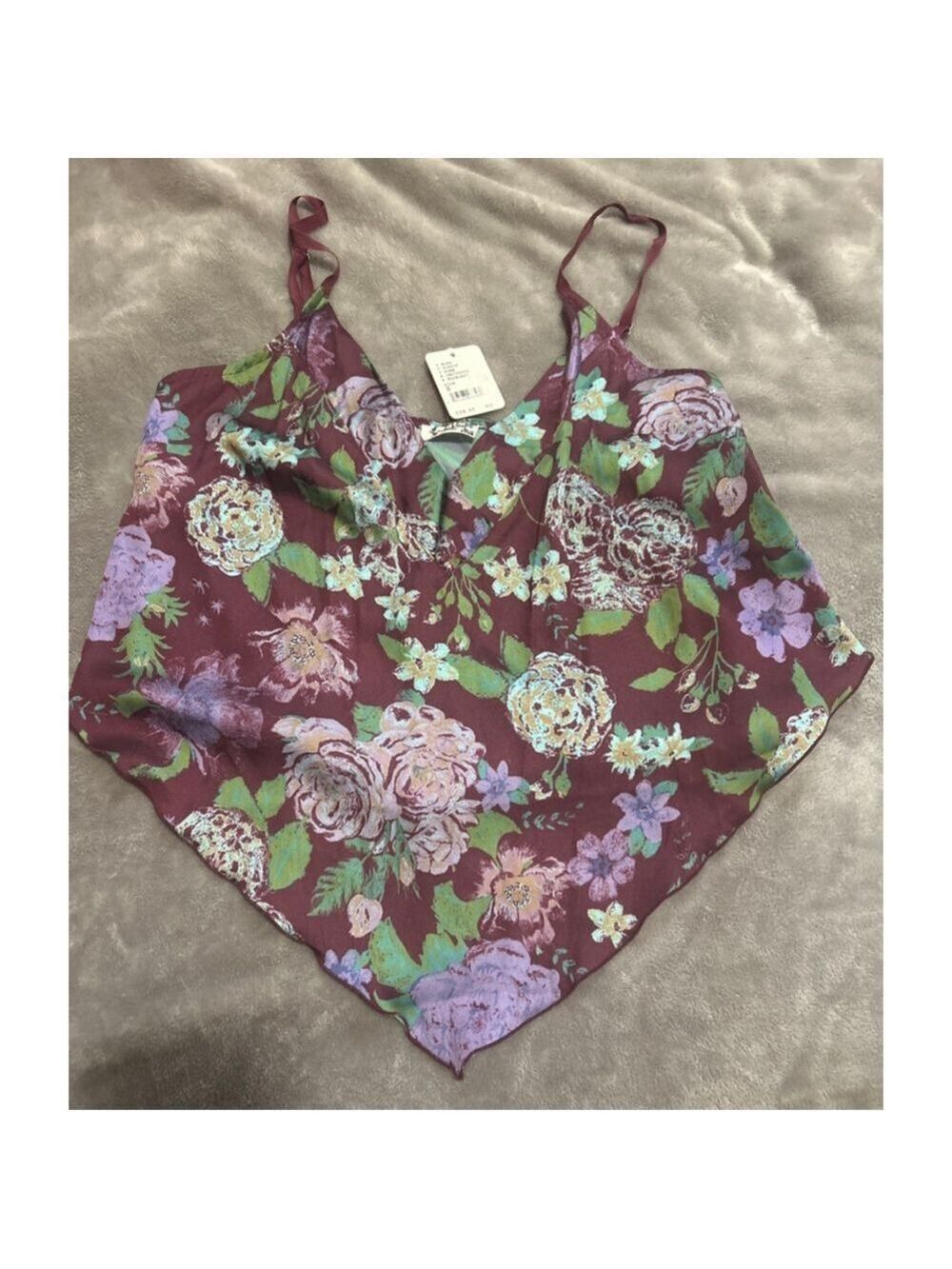 Women's Free People Burgundy Floral Camisole S